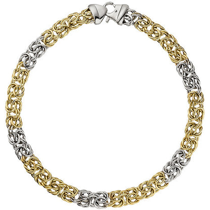 Königsarmband 375 Gold Weißgold Gelbgold bicolor 19 cm Armband Goldarmband