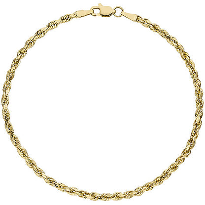 Kordelarmband 375 Gold Gelbgold 19 cm Armband Goldarmband