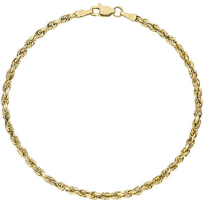 Kordelarmband 585 Gold Gelbgold 19 cm Armband Goldarmband