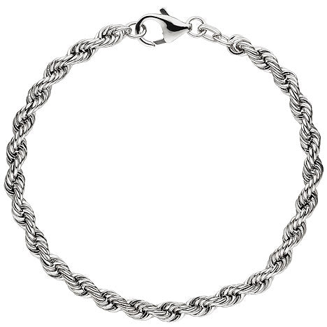 Kordelarmband 925 Sterling Silber massiv 21 cm Armband Silberarmband