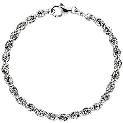 Kordelarmband 925 Sterling Silber massiv 21 cm Armband Silberarmband