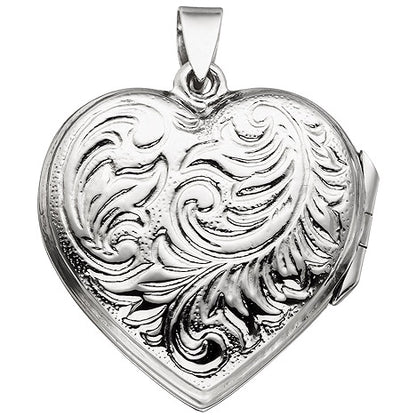Medaillon Herz zum Öffnen für 2 Fotos 925 Sterling Silber Herzanhänger
