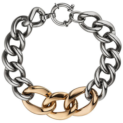 Panzerarmband Edelstahl rotgold farben beschichtet 21 cm Armband