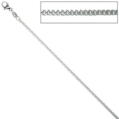 Panzerkette 925 Silber 1 7 mm 45 cm Kette Halskette Silberkette Karabiner