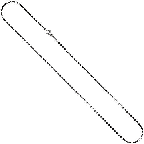 Rundankerkette Edelstahl grau lackiert 42 cm Kette Halskette Karabiner