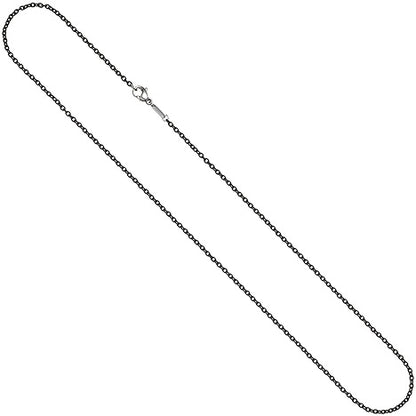 Rundankerkette Edelstahl grau lackiert 42 cm Kette Halskette Karabiner