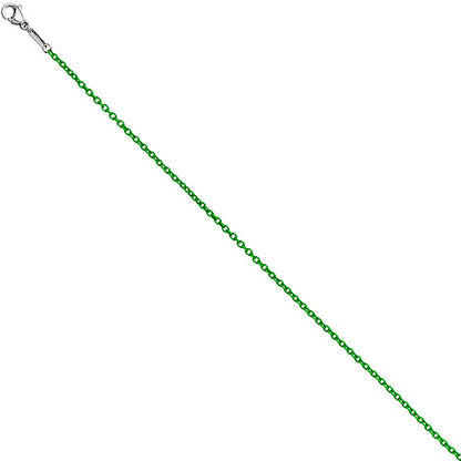 Rundankerkette Edelstahl grün lackiert 42 cm Kette Halskette Karabiner