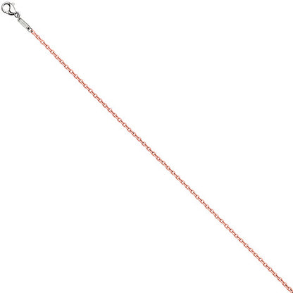 Rundankerkette Edelstahl rosa lackiert 42 cm Kette Halskette Karabiner