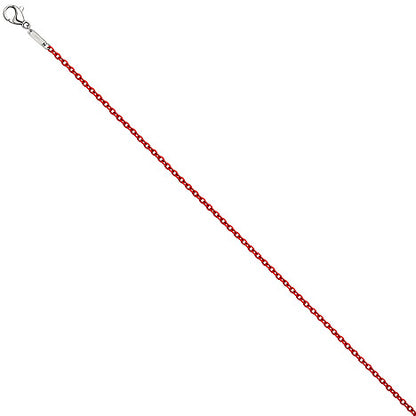 Rundankerkette Edelstahl rot lackiert 42 cm Kette Halskette Karabiner