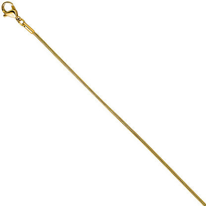 Schlangenkette Edelstahl gold farben 1 5 mm 80 cm Kette Karabiner