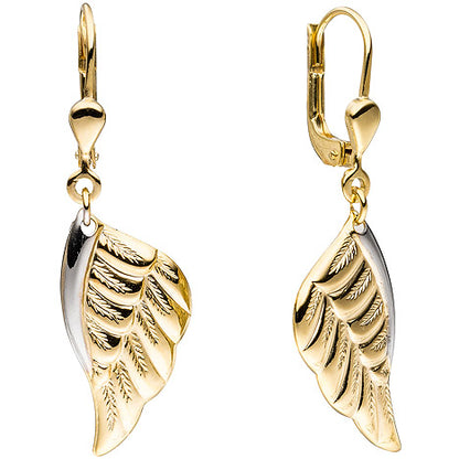 Schmuck-Set Flügel Engelsflügel 333 Gold Gelbgold bicolor mit Kette 45 cm