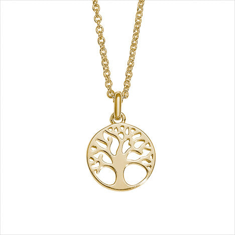 Collier 925 Silber Lebensbaum gold