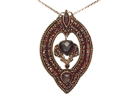 Collier Kette mit Anhänger Granat 925