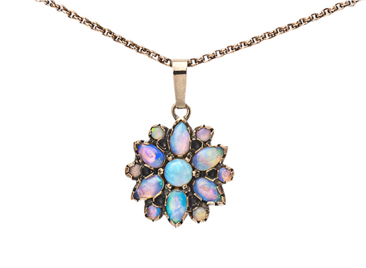 Collier Kette mit Anhänger Opal 925