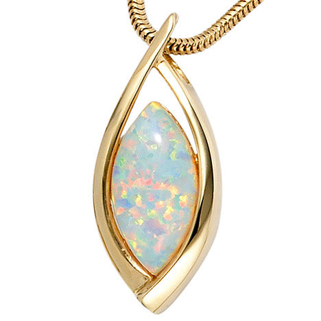 Anhänger 375 Gold Gelbgold 1 Opal Goldanhänger
