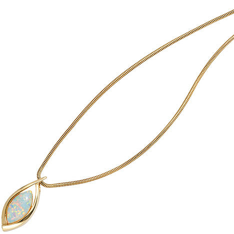 Anhänger 375 Gold Gelbgold 1 Opal Goldanhänger