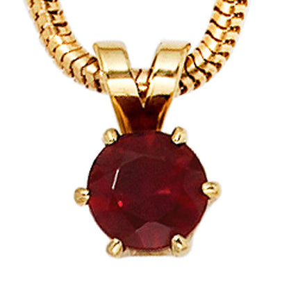 Anhänger 585 Gold Gelbgold 1 Granat rot Goldanhänger