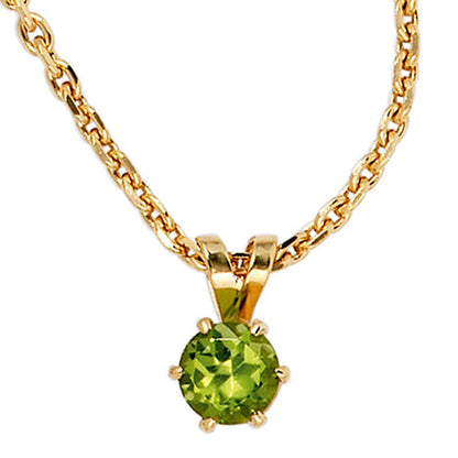Anhänger 585 Gold Gelbgold 1 Peridot grün Goldanhänger