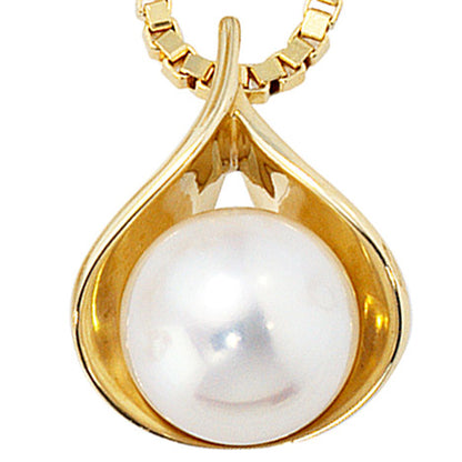 Anhänger 585 Gold Gelbgold 1 Süßwasser Perle Perlenanhänger