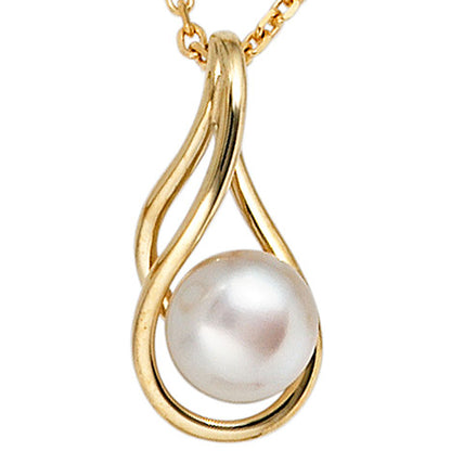 Anhänger 585 Gold Gelbgold 1 Süßwasser Perle Perlenanhänger