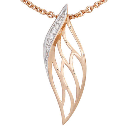 Anhänger 585 Gold Rotgold 8 Diamanten Brillanten 0 05ct. Rotgoldanhänger