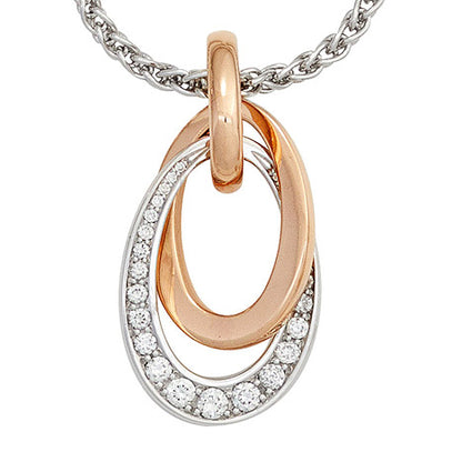 Anhänger 585 Gold Rotgold Weißgold bicolor 27 Diamanten Brillanten 0 28ct.