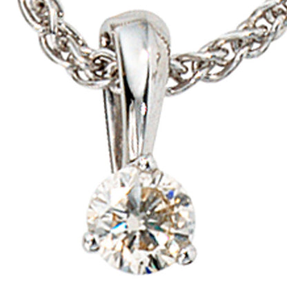 Anhänger 585 Gold Weißgold 1 Diamant Brillant 0 25ct. Solitär Diamantanhänger