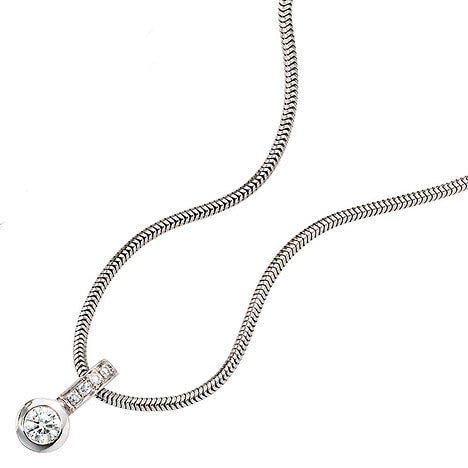 Anhänger 585 Gold Weißgold 6 Diamanten Brillanten 0 20ct. Weißgoldanhänger