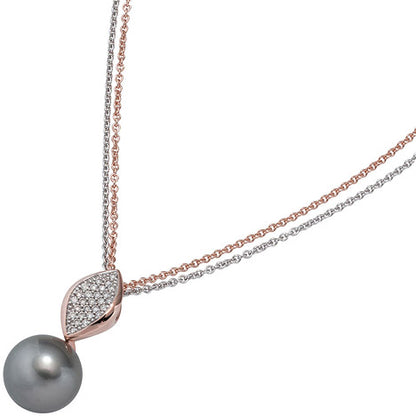 Anhänger 585 Rotgold 27 Diamanten Brillanten 1 Tahiti Perle Perlenanhänger