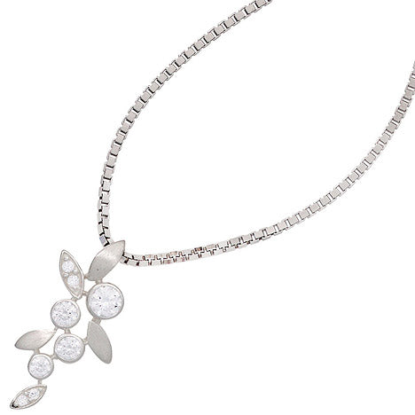 Anhänger 925 Sterling Silber rhodiniert mattiert mit Zirkonia