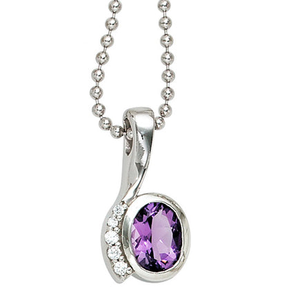Anhänger 925 Sterling Silber rhodiniert mit Zirkonia lila violett