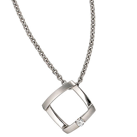 Anhänger 950 Platin matt 1 Diamant Brillant 0 03ct. Platinanhänger