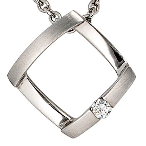 Anhänger 950 Platin matt 1 Diamant Brillant 0 03ct. Platinanhänger