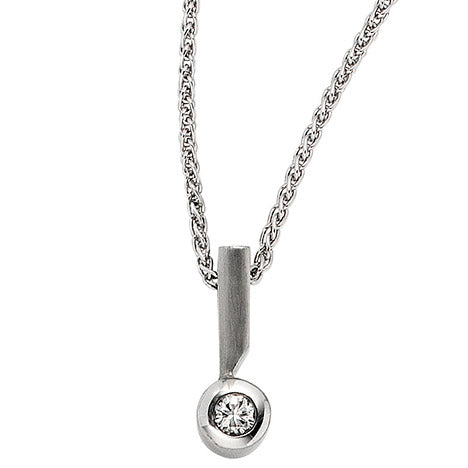 Anhänger 950 Platin teil matt 1 Diamant Brillant 0 16ct. Platinanhänger