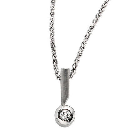 Anhänger 950 Platin teil matt 1 Diamant Brillant 0 16ct. Platinanhänger