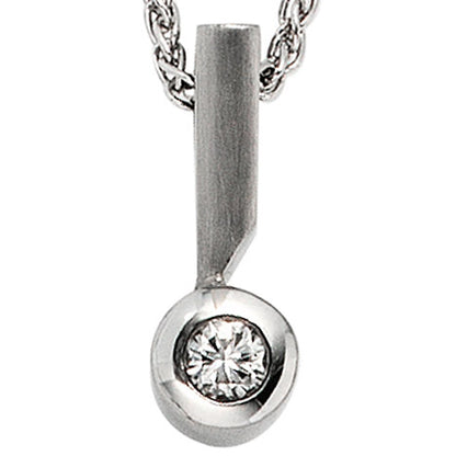 Anhänger 950 Platin teil matt 1 Diamant Brillant 0 16ct. Platinanhänger