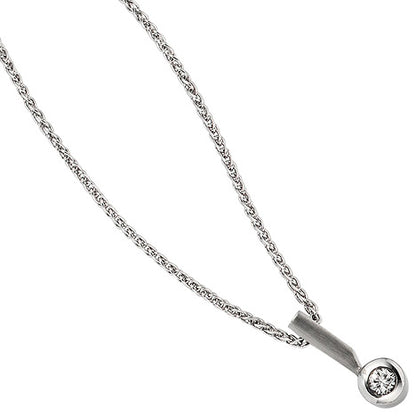 Anhänger 950 Platin teil matt 1 Diamant Brillant 0 16ct. Platinanhänger