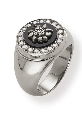 Ring 925 Silber Trachtenschmuck Onyx Zirkonia
