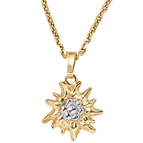 Anhänger Edelweiß 333 Gold Gelbgold bicolor Goldanhänger