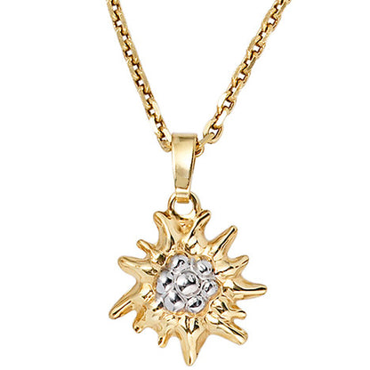 Anhänger Edelweiß 333 Gold Gelbgold bicolor Goldanhänger