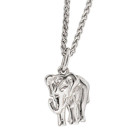 Anhänger Elefant 585 Gold Weißgold 1 Diamant Brillant Weißgoldanhänger