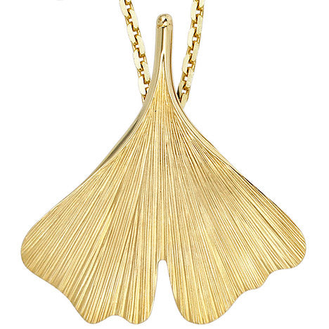 Anhänger Ginkgo Ginko 375 Gold Gelbgold