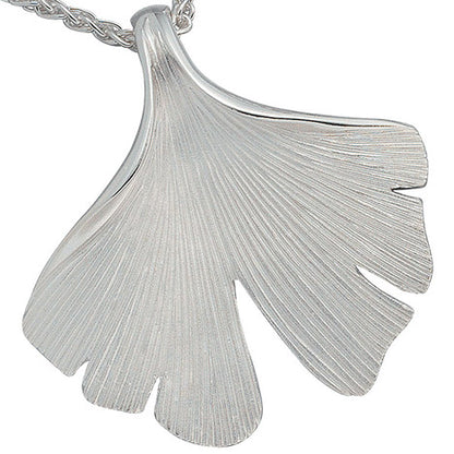 Anhänger Ginkgo Ginko 925 Sterling Silber mattiert