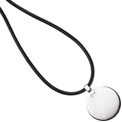 Anhänger Gravur Gravurplatte rund 925 Sterling Silber rhodiniert