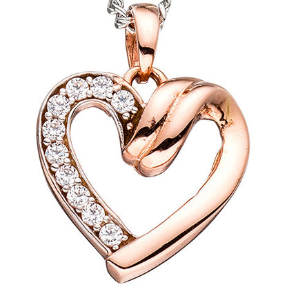 Anhänger Herz 333 Gold Rotgold mit Zirkonia Herzanhänger