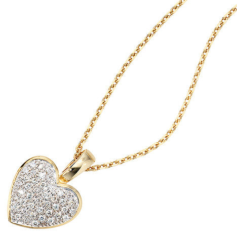 Anhänger Herz 585 Gold Gelbgold 42 Diamanten Brillanten 0 25ct. Herzanhänger