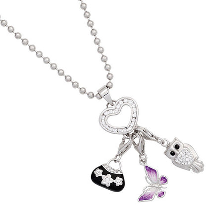 Anhänger Herz Carrier Träger für Charms 925 Sterling Silber 20 Zirkonia