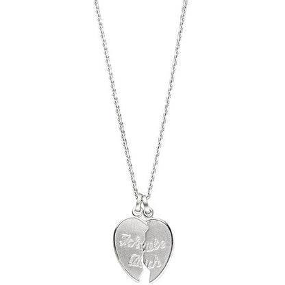 Anhänger Ich Liebe Dich / geteiltes Herz 925 Sterling Silber Partneranhänger