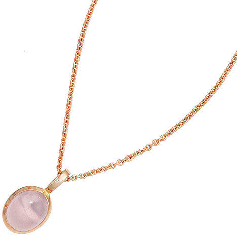 Anhänger oval 585 Gold Rotgold 1 Rosenquarz Cabochon rosa Goldanhänger