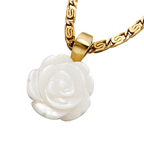 Anhänger Rose 333 Gold Gelbgold Perlmutt